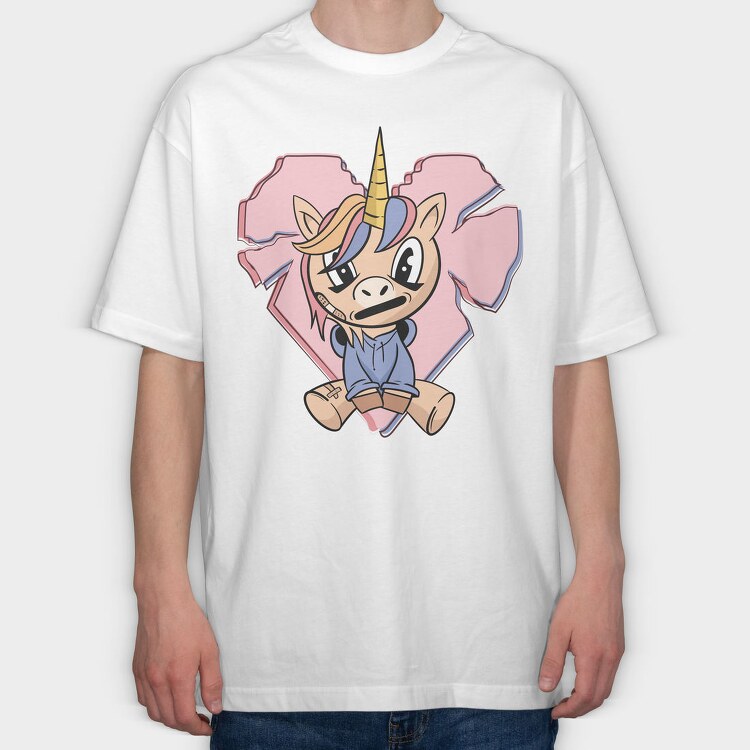 Unicorn Street Style, Tricou Oversize Barbati (Unisex)