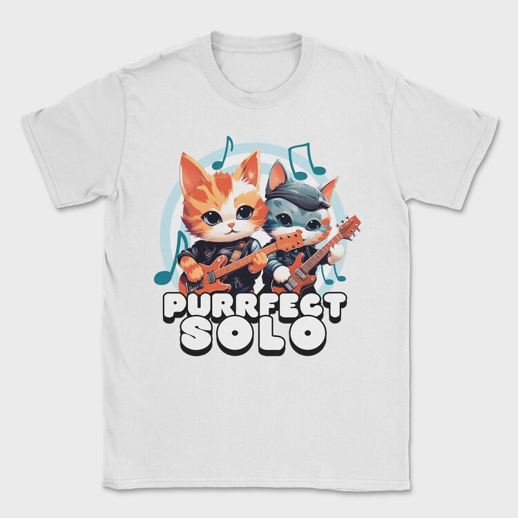 Purrfect Solo Cats Guitar, Tricou Barbati (Unisex)