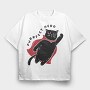 Purrfect Hero, Tricou Oversize Barbati (Unisex)