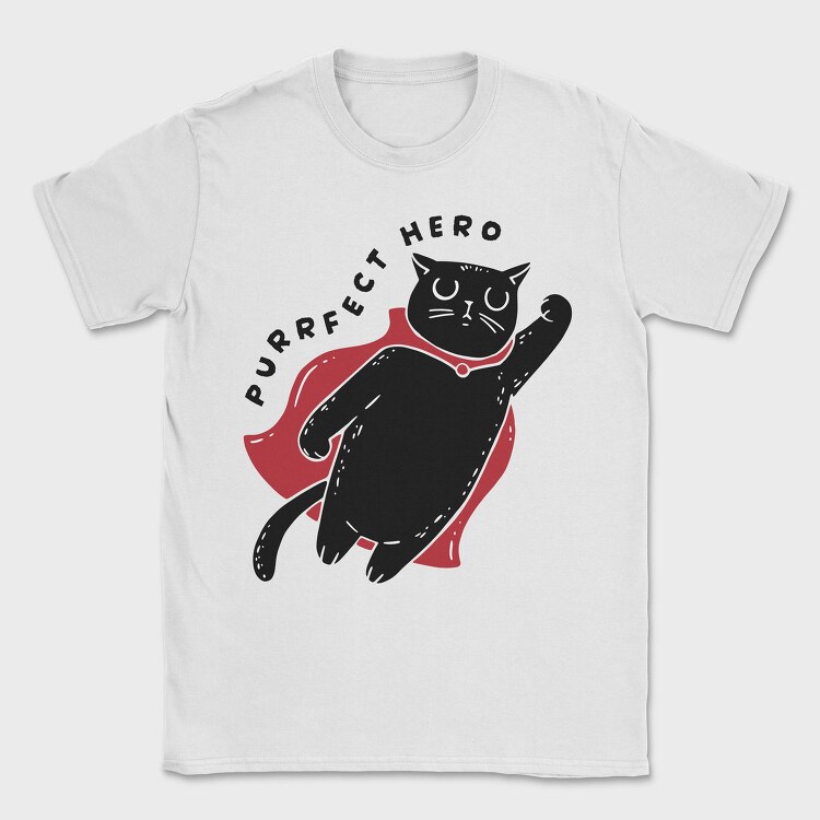 Purrfect Hero, Tricou Barbati (Unisex)