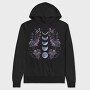 Purple Flowers Dark Moon, Hanorac Oversize Barbati (Unisex)