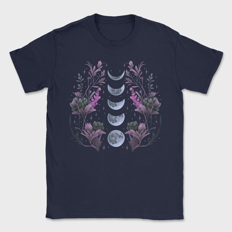 Purple Flowers Dark Moon, Tricou Barbati (Unisex)