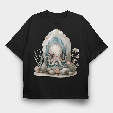 Octopus Bubble World, Tricou Oversize Barbati (Unisex)