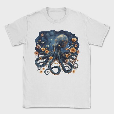Octopus Floral Moonlight, Tricou Barbati (Unisex)