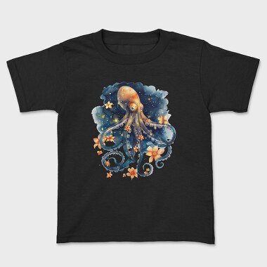 Octopus Floral Night, Tricou Copii