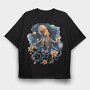 Octopus Floral Night, Tricou Oversize Barbati (Unisex)