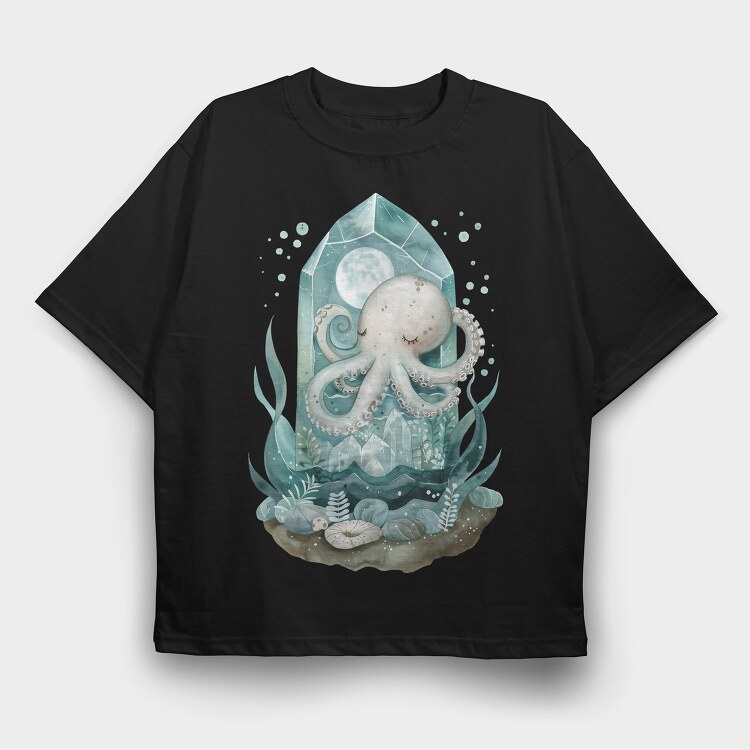 Octopus Underwater World, Tricou Oversize Barbati (Unisex)
