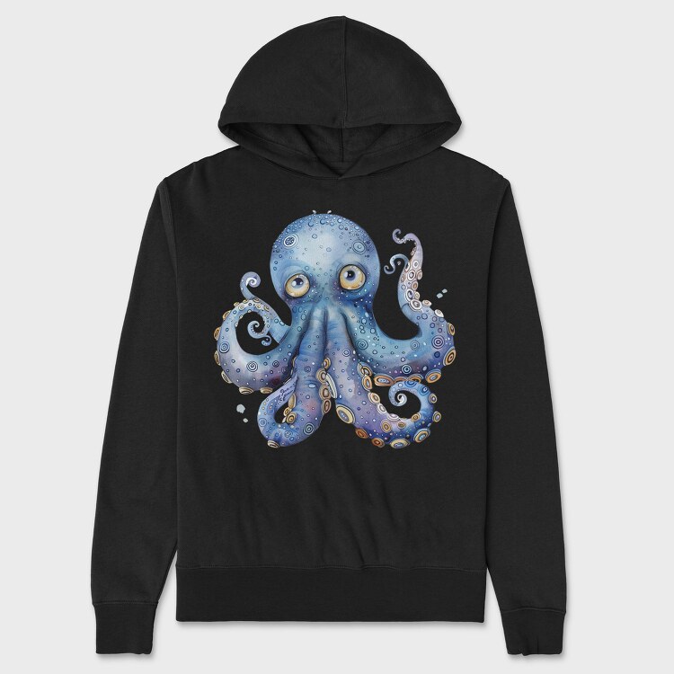 Octopus Upwards Gaze, Hanorac Oversize Barbati (Unisex)