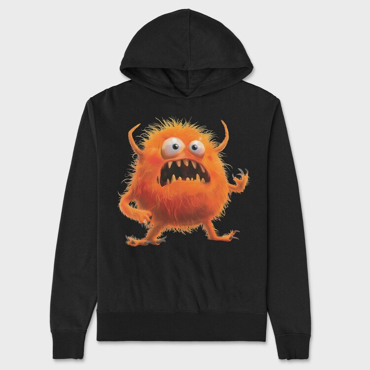 Orange Monster Scream, Hanorac Oversize Barbati (Unisex)