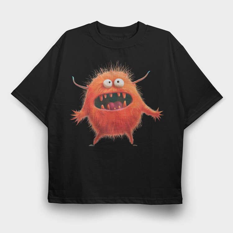 Orange Monster Smile, Tricou Oversize Barbati (Unisex)