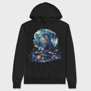 Otter Floral Glow, Hanorac Oversize Barbati (Unisex)