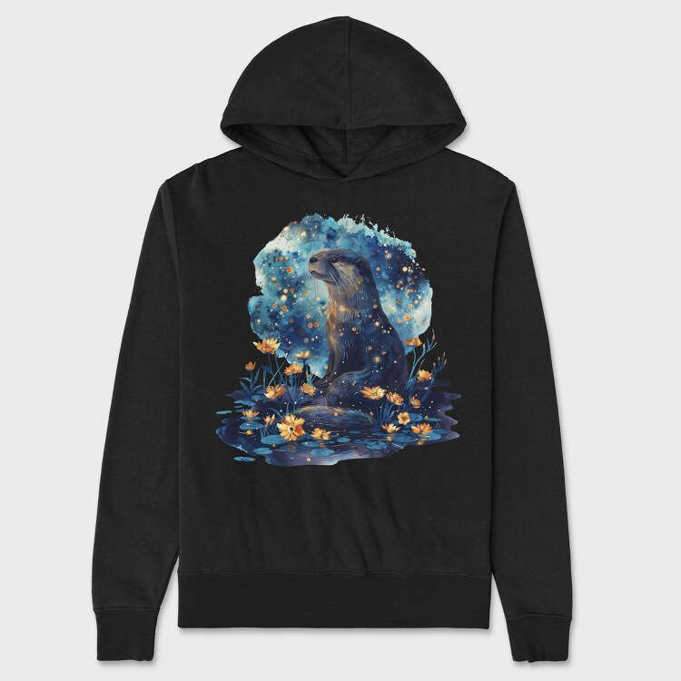Otter Floral Glow, Hanorac Oversize Barbati (Unisex)