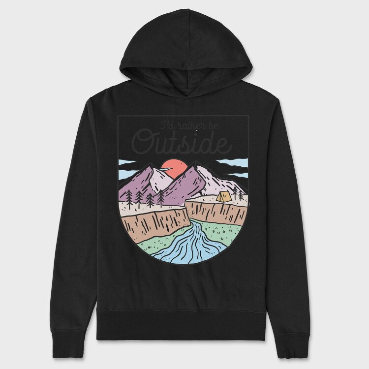 Outdoor Mountain Adventure, Hanorac Oversize Barbati (Unisex)