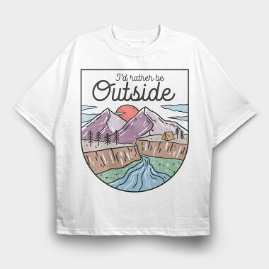 Outdoor Mountain Adventure, Tricou Oversize Barbati (Unisex)