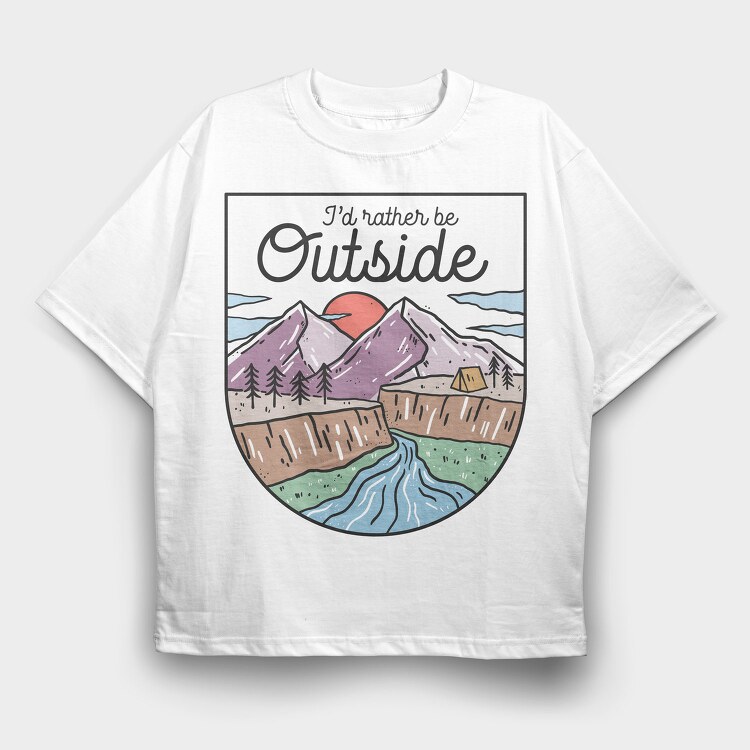 Outdoor Mountain Adventure, Tricou Oversize Barbati (Unisex)
