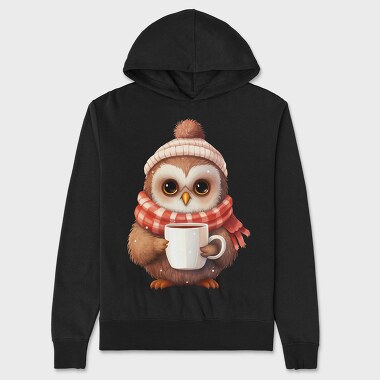 Owl Christmas Cup, Hanorac Oversize Barbati (Unisex)