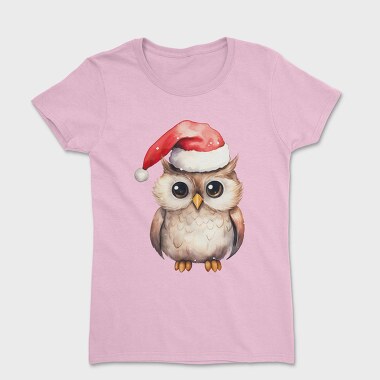 Owl Christmas Hat, Tricou Femei