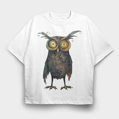 Owl Feather Hat, Tricou Oversize Barbati (Unisex)