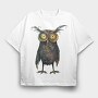 Owl Feather Hat, Tricou Oversize Barbati (Unisex)