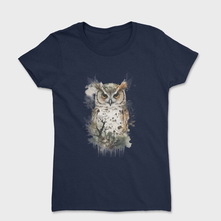 Owl Forest Silhouette, Tricou Femei