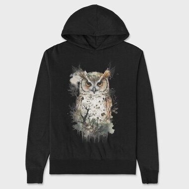 Owl Forest Silhouette, Hanorac Oversize Barbati (Unisex)
