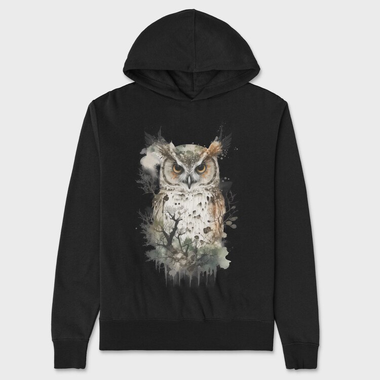 Owl Forest Silhouette, Hanorac Oversize Barbati (Unisex)
