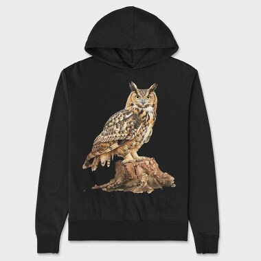 Owl Perched Stump, Hanorac Oversize Barbati (Unisex)