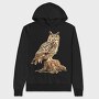 Owl Perched Stump, Hanorac Oversize Barbati (Unisex)