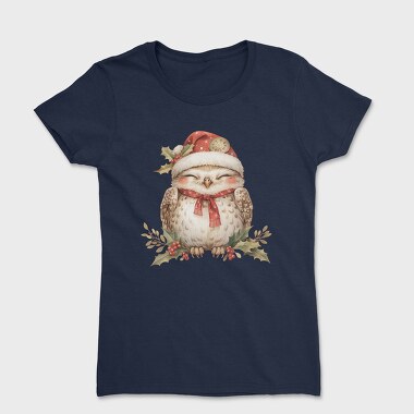 Owl Santa Hat, Tricou Femei