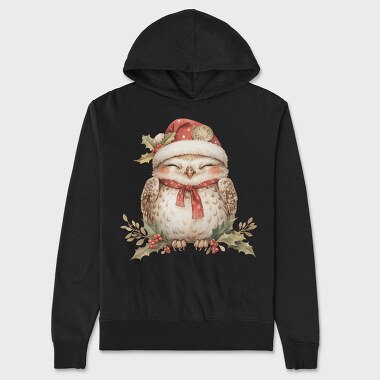 Owl Santa Hat, Hanorac Oversize Barbati (Unisex)