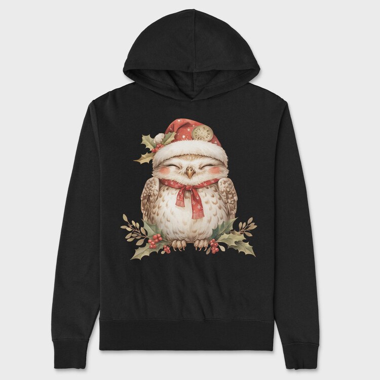 Owl Santa Hat, Hanorac Oversize Barbati (Unisex)
