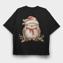 Owl Santa Hat, Tricou Oversize Barbati (Unisex)