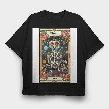 Owl Skeleton Tarot, Tricou Oversize Barbati (Unisex)