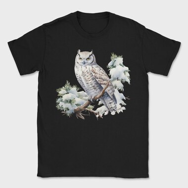 Owl Snow Branch, Tricou Barbati (Unisex)