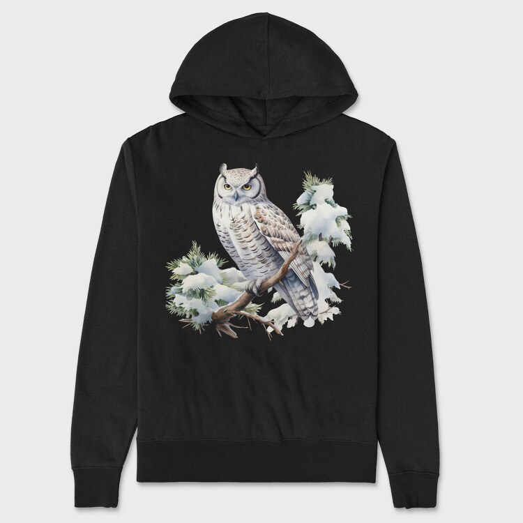 Owl Snow Branch, Hanorac Oversize Barbati (Unisex)