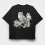 Owl Snow Branch, Tricou Oversize Barbati (Unisex)