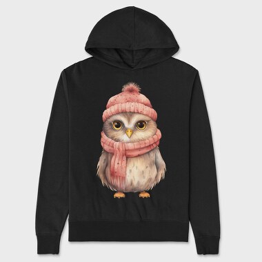 Owl Winter Hat Scarf, Hanorac Oversize Barbati (Unisex)
