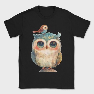 Owl With Bird Friendship, Tricou Barbati (Unisex)