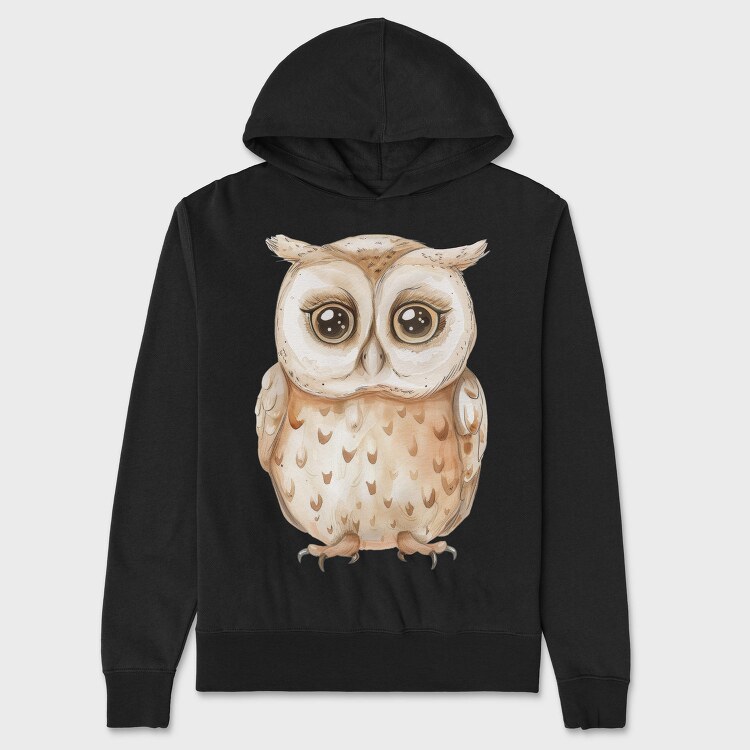 Owl Woodland Clipart, Hanorac Oversize Barbati (Unisex)