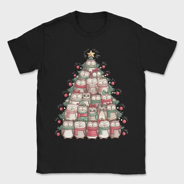 Owls Christmas Tree, Tricou Barbati (Unisex)