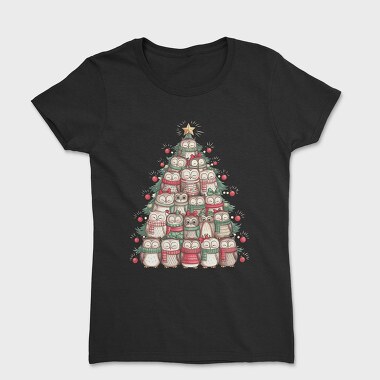 Owls Christmas Tree, Tricou Femei