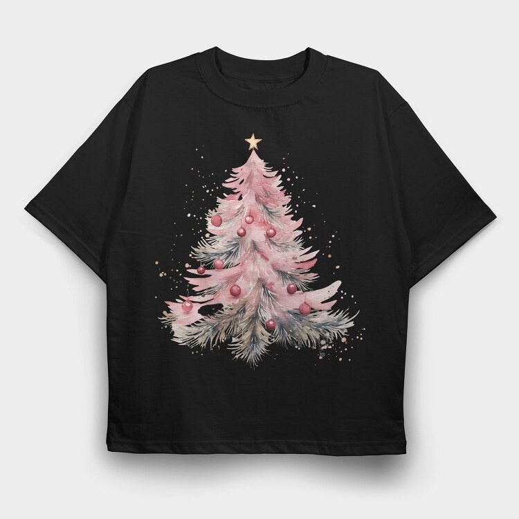 Painted Christmas Tree, Tricou Oversize Barbati (Unisex)