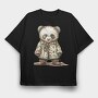 Panda Christmas Coat, Tricou Oversize Barbati (Unisex)