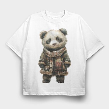 Panda Christmas Jacket, Tricou Oversize Barbati (Unisex)