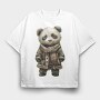 Panda Christmas Jacket, Tricou Oversize Barbati (Unisex)