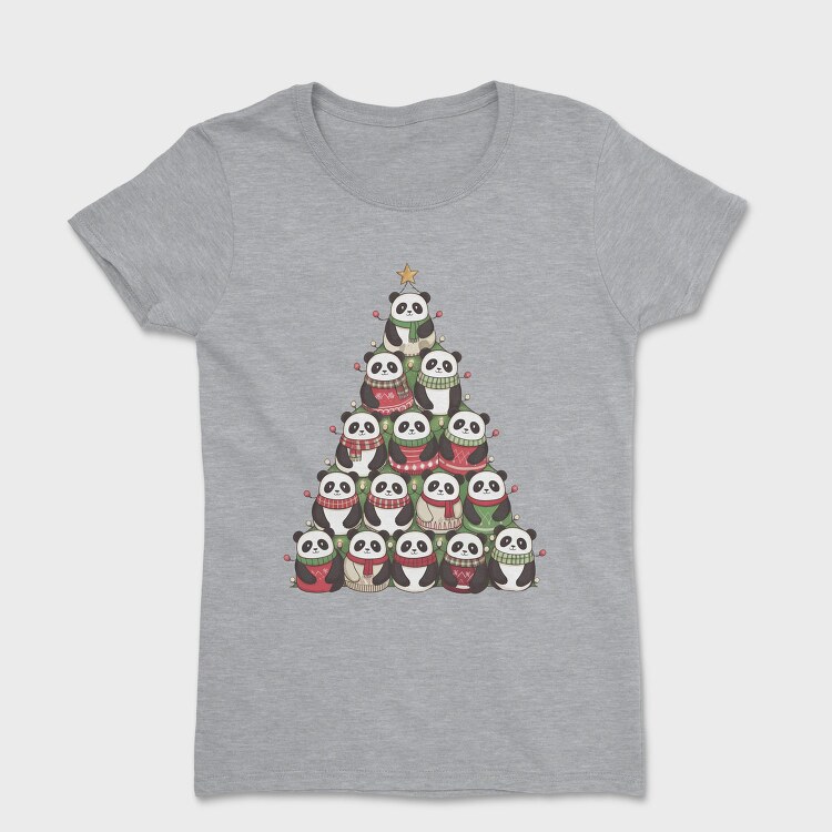 Panda Christmas Tree, Tricou Femei