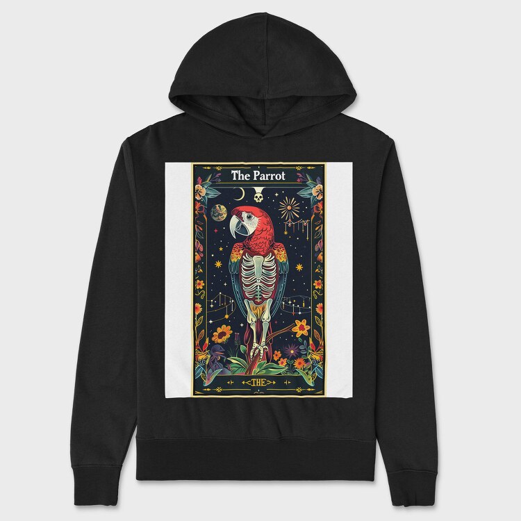 Parrot Skeleton Tarot, Hanorac Oversize Barbati (Unisex)