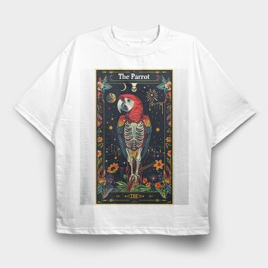 Parrot Skeleton Tarot, Tricou Oversize Barbati (Unisex)