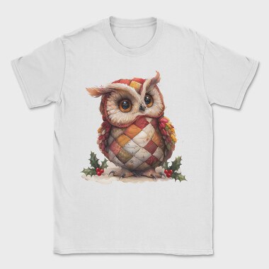 Patchwork Festive Owl, Tricou Barbati (Unisex)