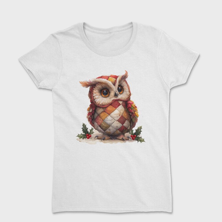 Patchwork Festive Owl, Tricou Femei